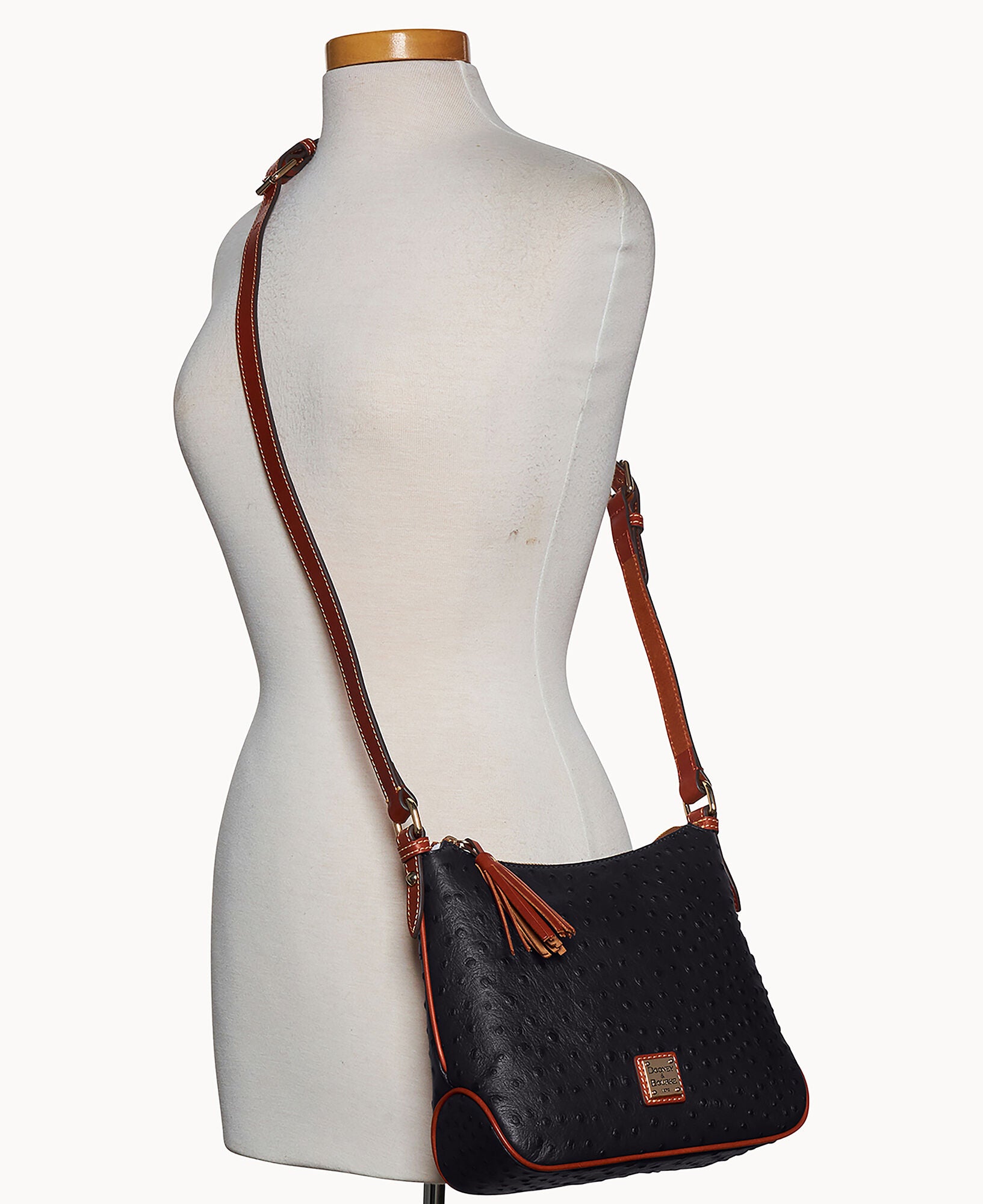 Ostrich Crossbody Hobo - Image 10