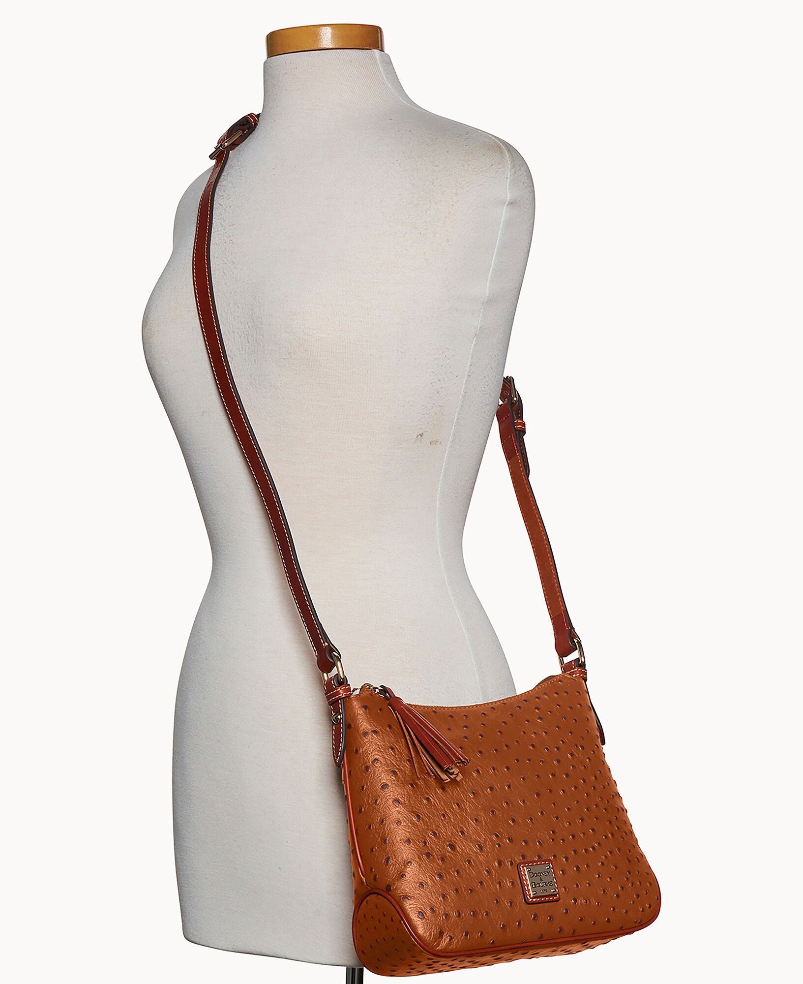 Ostrich Crossbody Hobo - Image 15