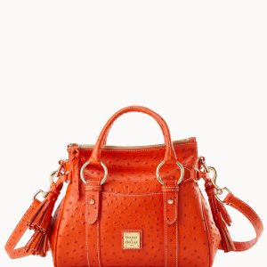 Ostrich Satchel With Pocket