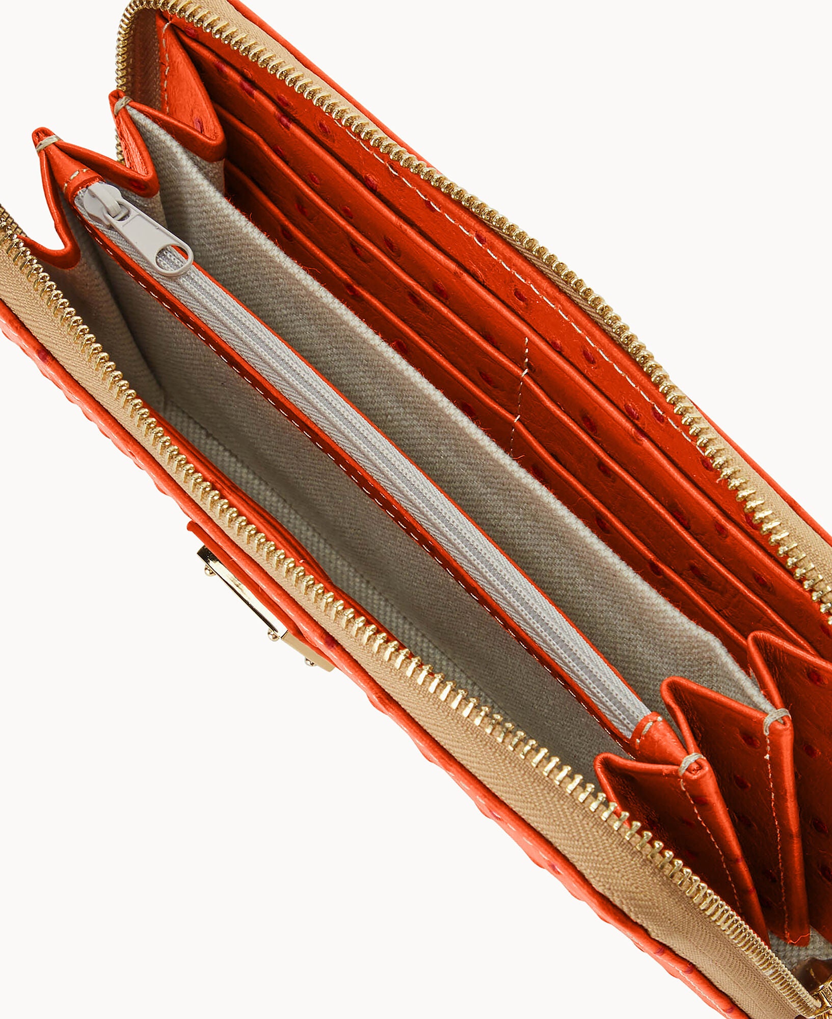 Ostrich Large Zip Around Wristlet - Image 18